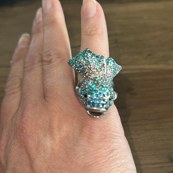 Blue Crystal 3d fish ring size 7 - Picture 4 of 6